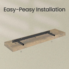 Rustic Brown Hanging Wall Shelf