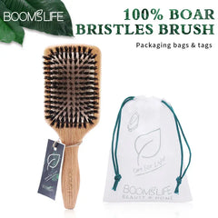 Boar Bristle HairBrush Wood Hair Brush