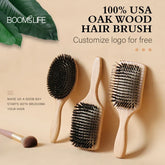 Boar Bristle HairBrush Wood Hair Brush