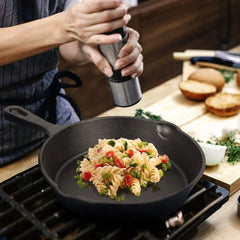 4PCS Cast Iron Skillet + Oil Brush + Anti-Scald Gloves Non-Stick Pancake