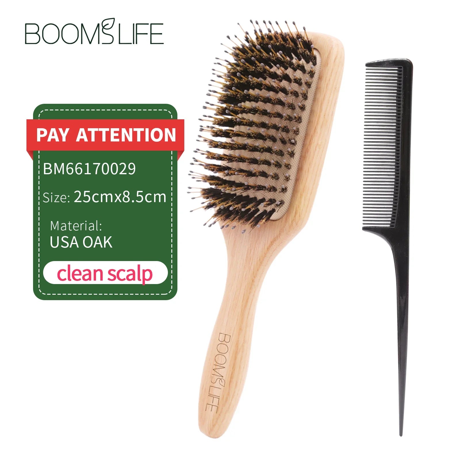 Boar Bristle HairBrush Wood Hair Brush