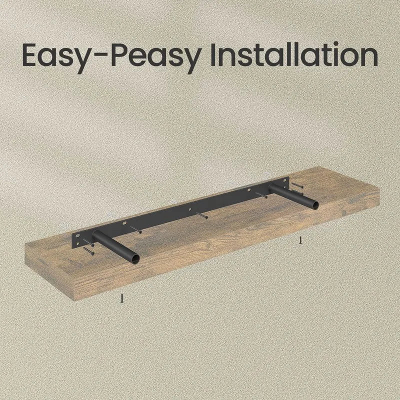 Rustic Brown Hanging Wall Shelf