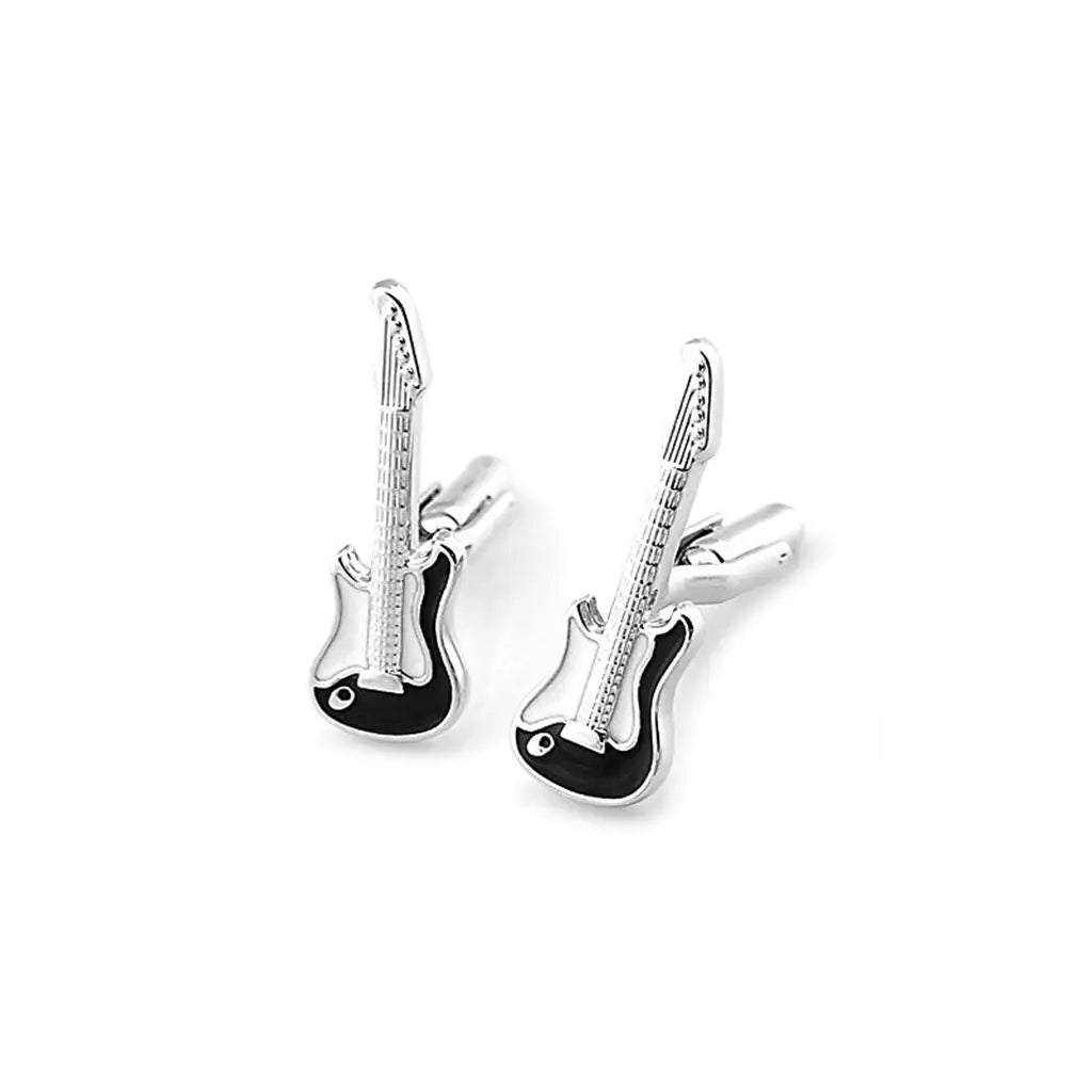Unique Gift Mens Business Cufflinks Vintage Music Guitar