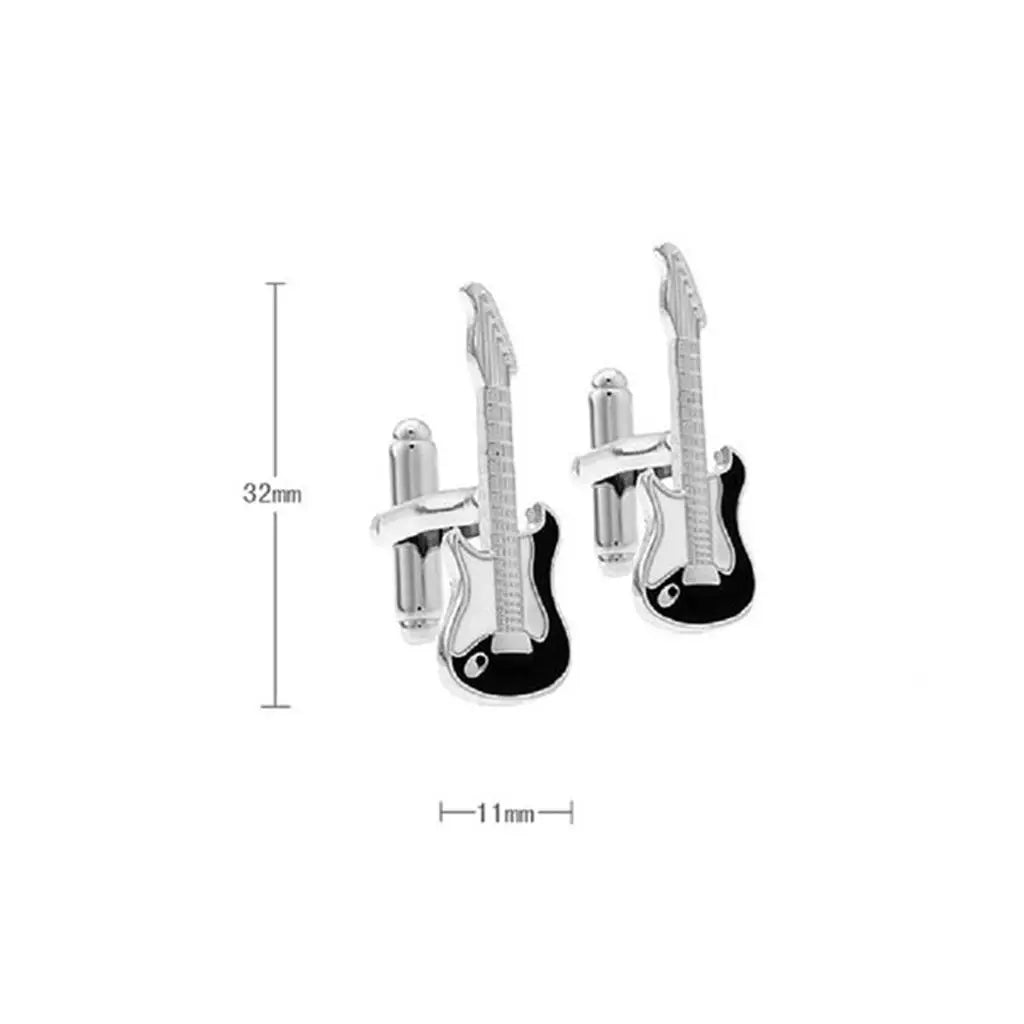 Unique Gift Mens Business Cufflinks Vintage Music Guitar