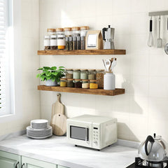 Rustic Brown Hanging Wall Shelf