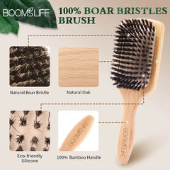 Boar Bristle HairBrush Wood Hair Brush