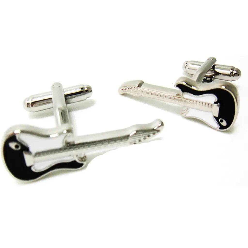 Unique Gift Mens Business Cufflinks Vintage Music Guitar