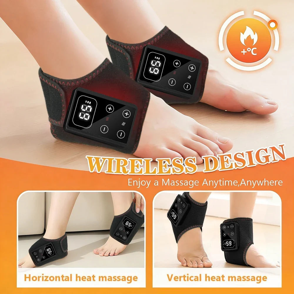 1/2PCS Electric Heat Vibration Ankle Wrist Massager