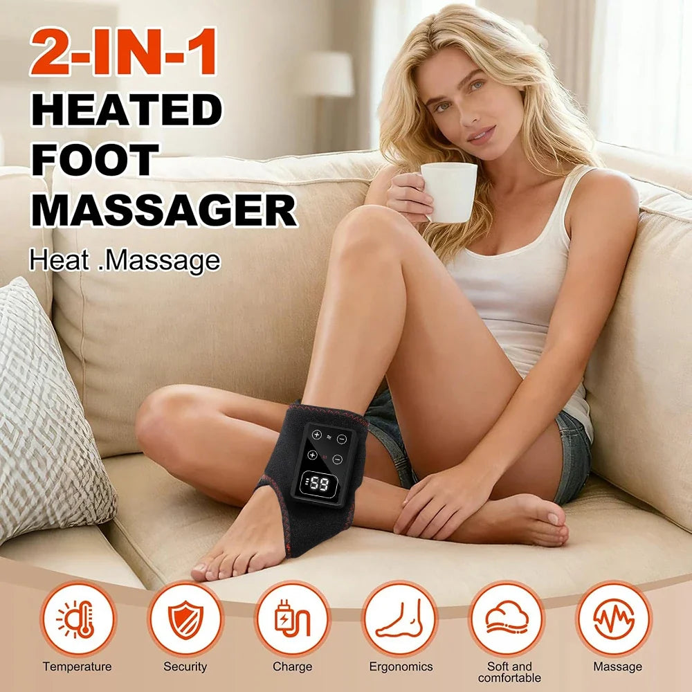 1/2PCS Electric Heat Vibration Ankle Wrist Massager
