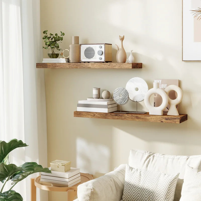 Rustic Brown Hanging Wall Shelf
