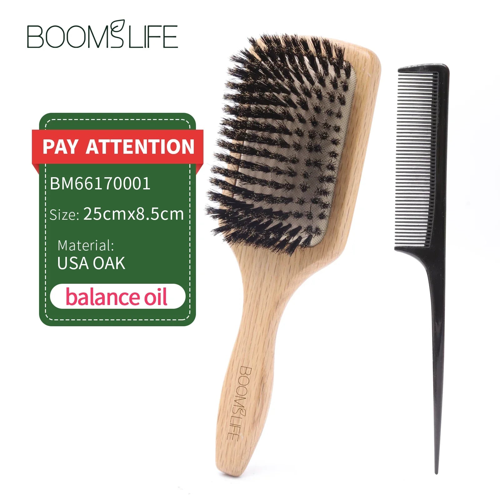 Boar Bristle HairBrush Wood Hair Brush