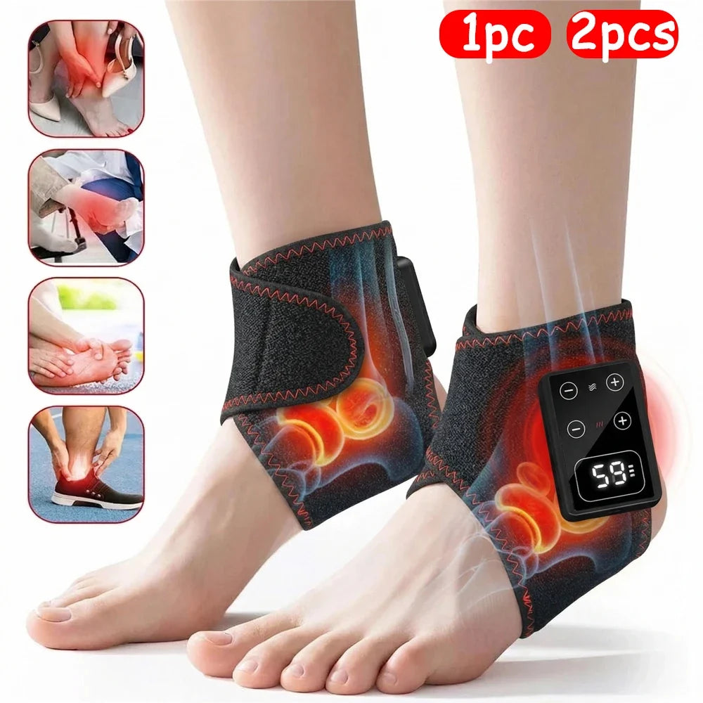 1/2PCS Electric Heat Vibration Ankle Wrist Massager