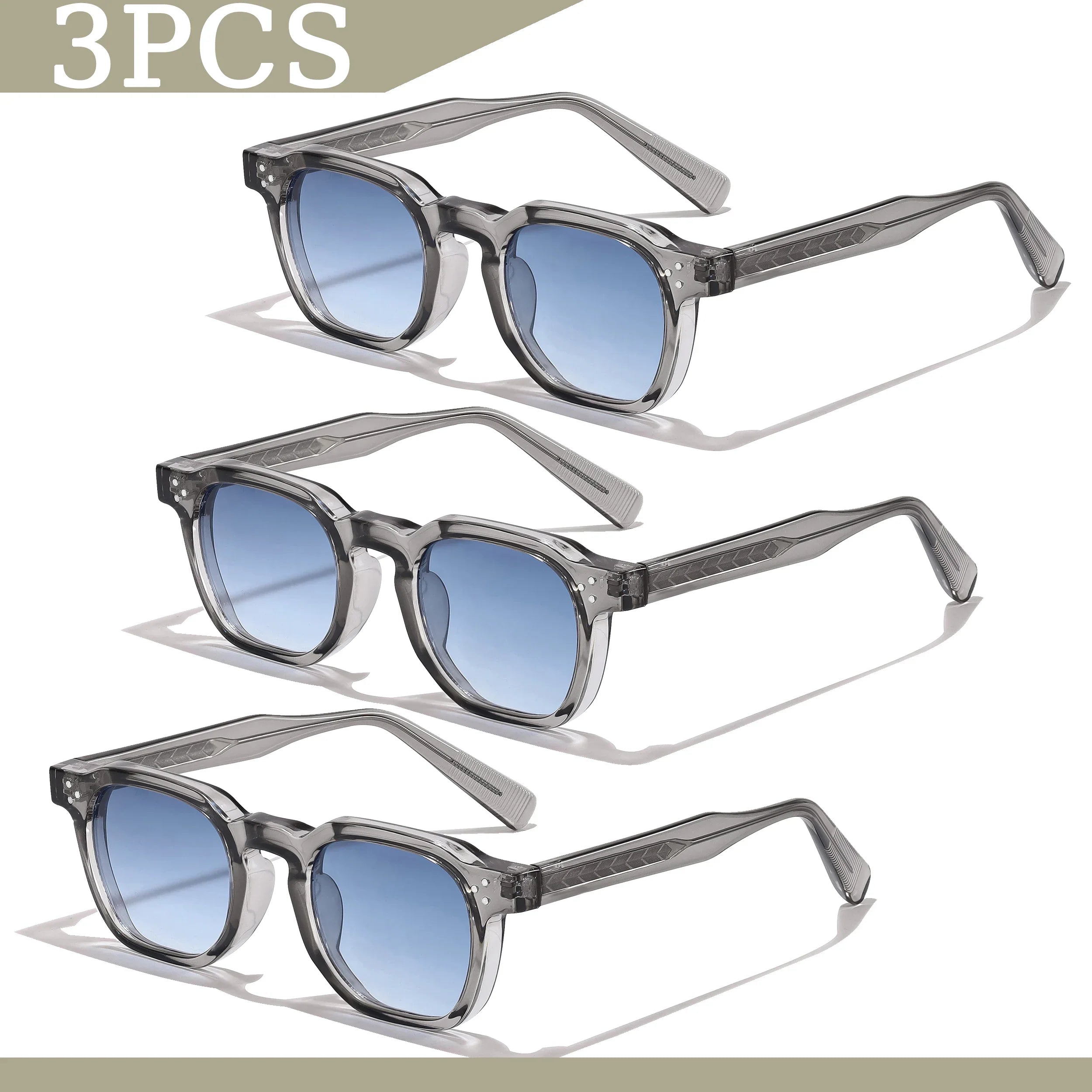 1/2/3 Pcs Wholesale New Square Retro Sunglasses Men