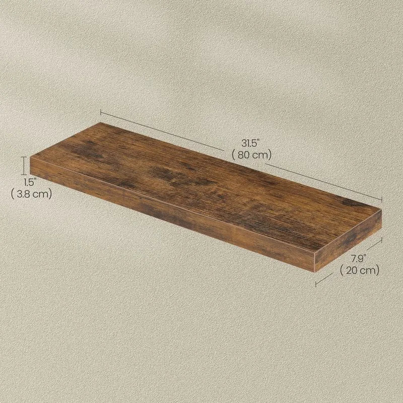 Rustic Brown Hanging Wall Shelf